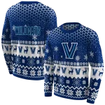 villanova wildcats reindeer motif navy hoodie best selling