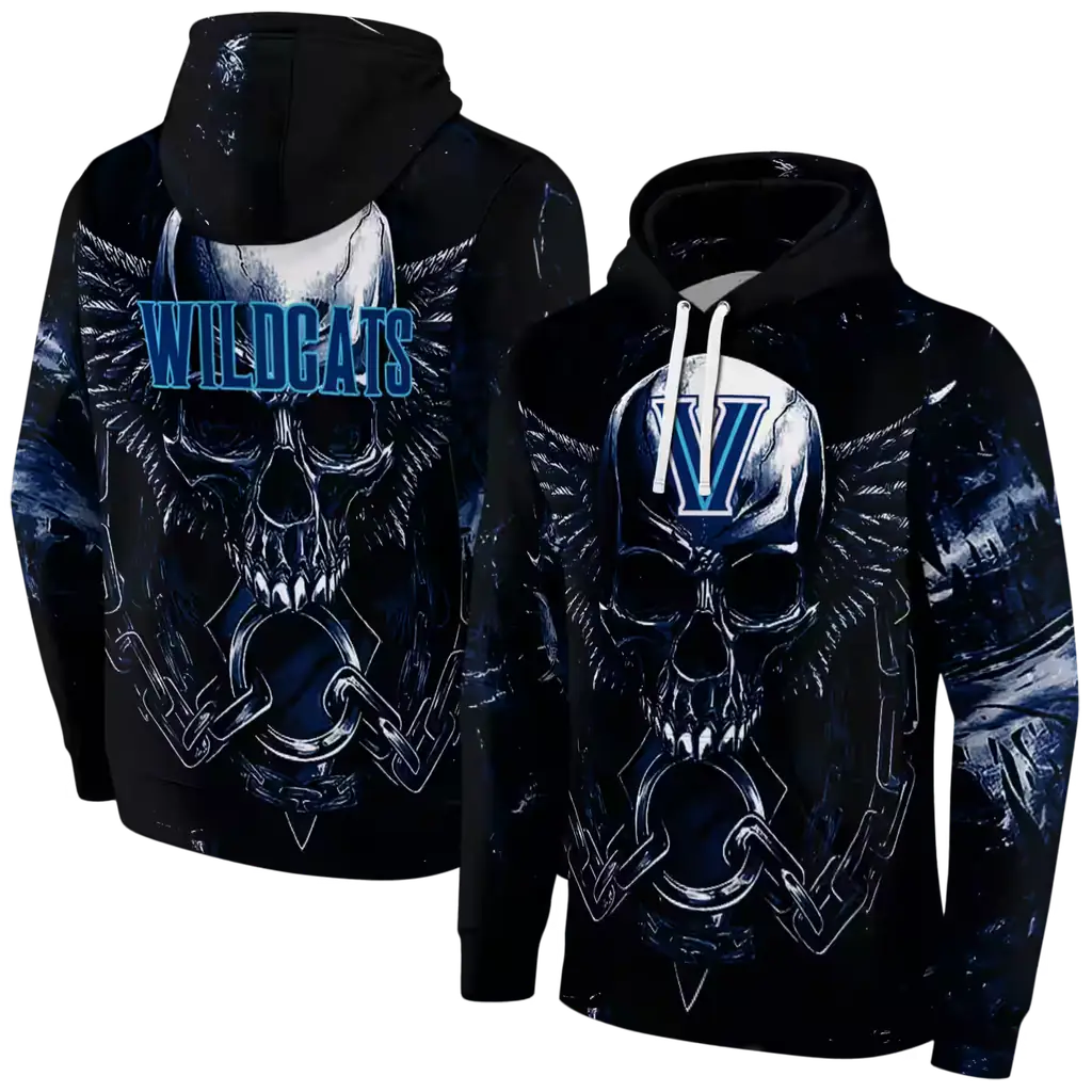 villanova wildcats skull artwork navy black hoodie fashion forward villanova wildcats skull artwork navy black hoodie fashion forward