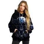 villanova wildcats skull artwork navy black hoodie best selling