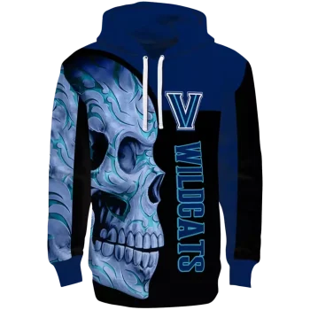 villanova wildcats skull motif navy black hoodie best selling