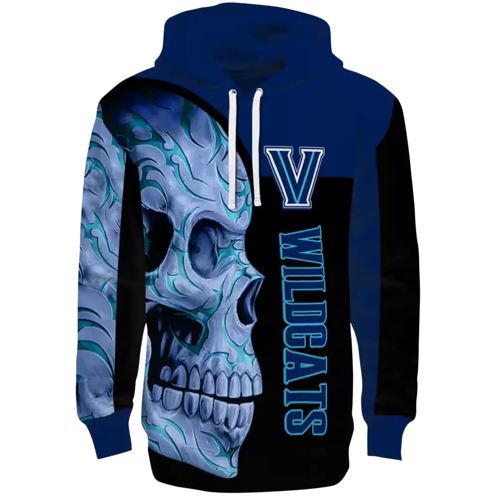 villanova wildcats skull motif navy black hoodie best selling villanova wildcats skull motif navy black hoodie best selling