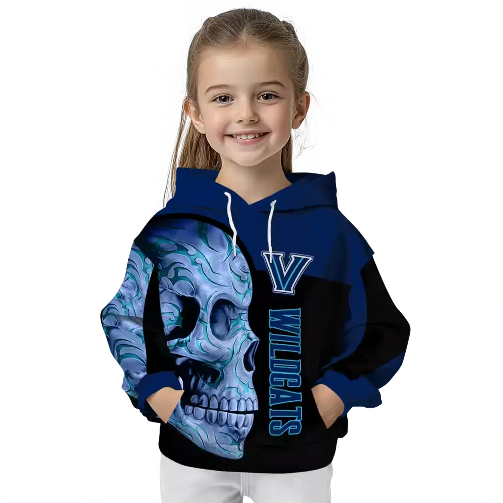 villanova wildcats skull motif navy black hoodie top rated villanova wildcats skull motif navy black hoodie top rated