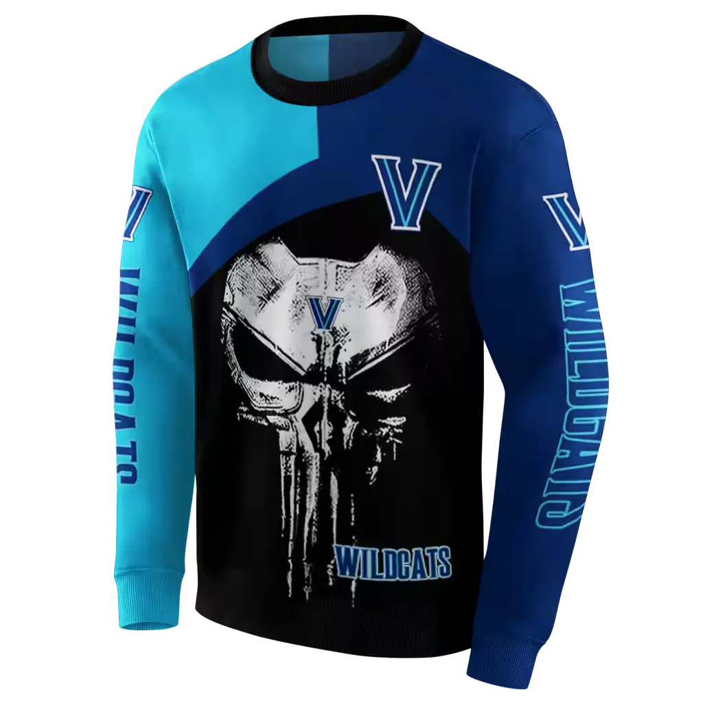 villanova wildcats skull punisher light blue black hoodie new arrival villanova wildcats skull punisher light blue black hoodie new arrival