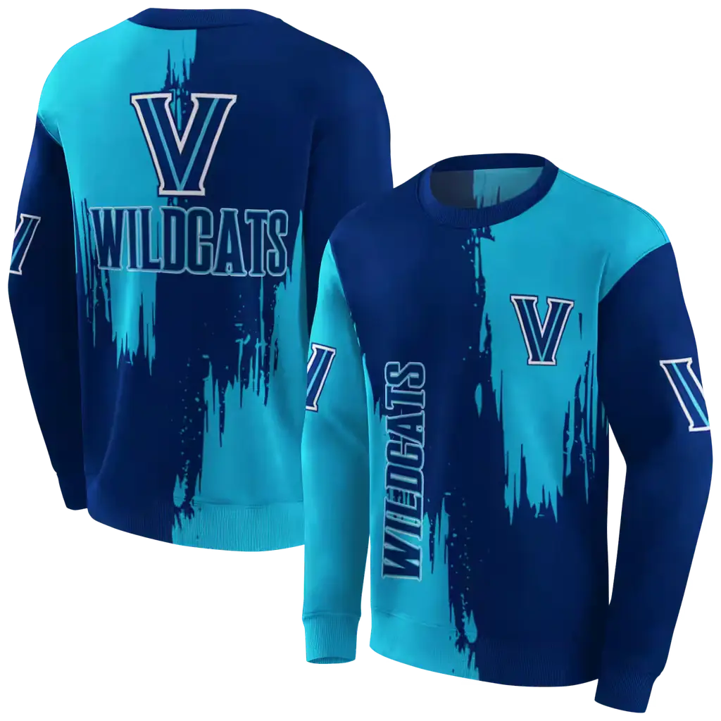 villanova wildcats splatter effect navy hoodie premium grade villanova wildcats splatter effect navy hoodie premium grade
