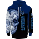 villanova wildcats sugar skull navy black hoodie best selling