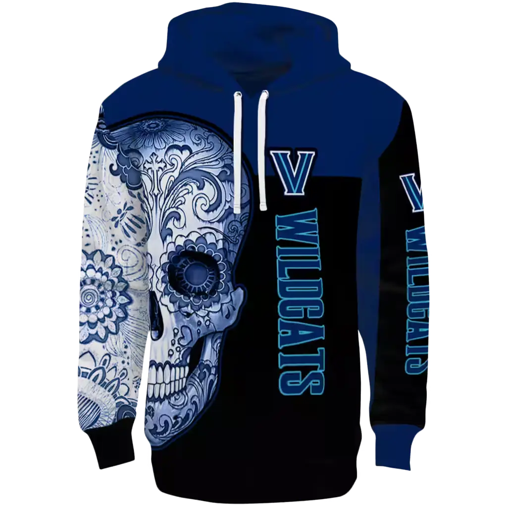 villanova wildcats sugar skull navy black hoodie best selling villanova wildcats sugar skull navy black hoodie best selling