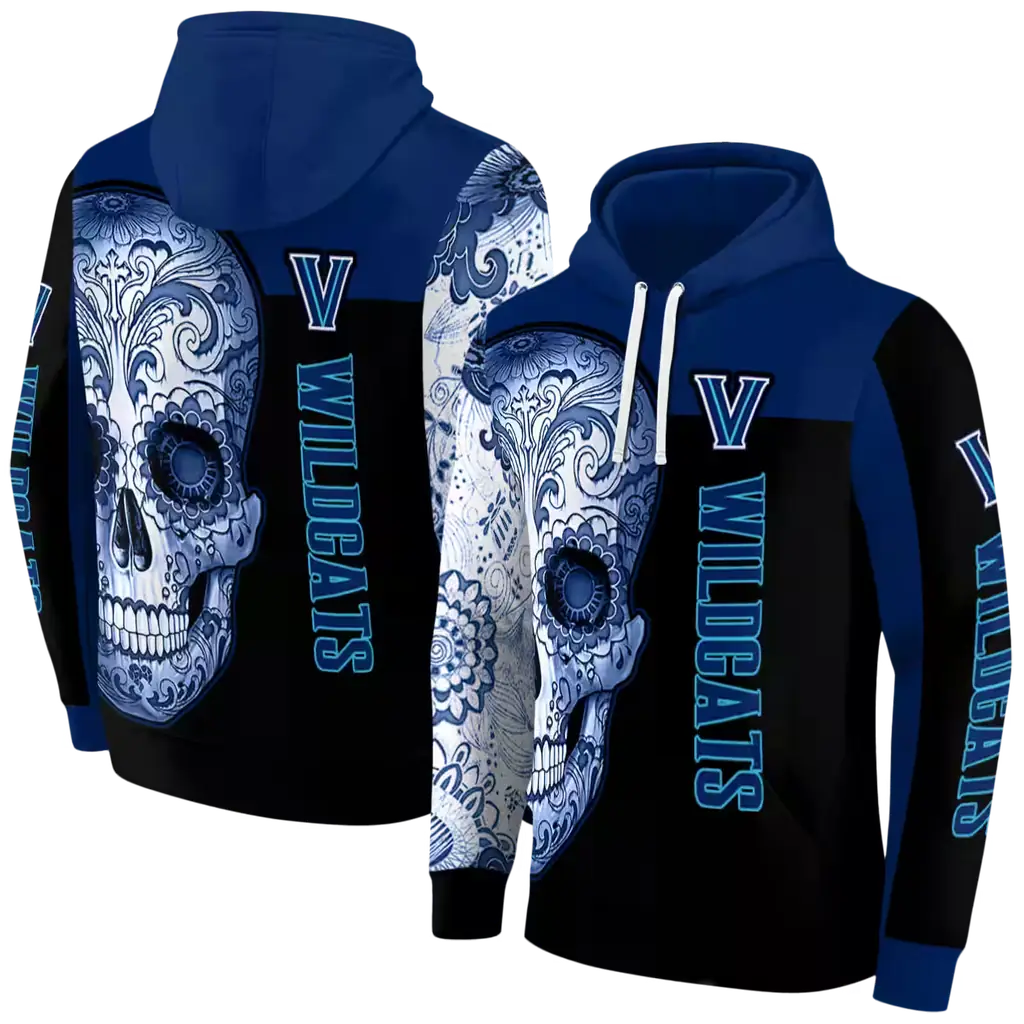 villanova wildcats sugar skull navy black hoodie fashion forward villanova wildcats sugar skull navy black hoodie fashion forward