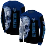 villanova wildcats sugar skull navy black hoodie best selling