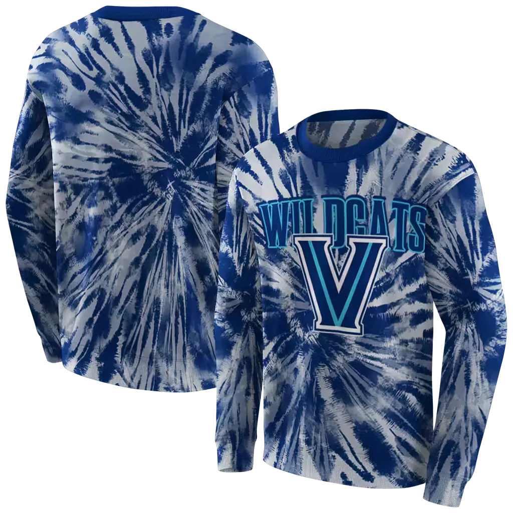 villanova wildcats tie dye pattern navy hoodie premium grade villanova wildcats tie dye pattern navy hoodie premium grade