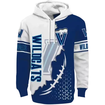 villanova wildcats triangular pattern navy white hoodie best selling