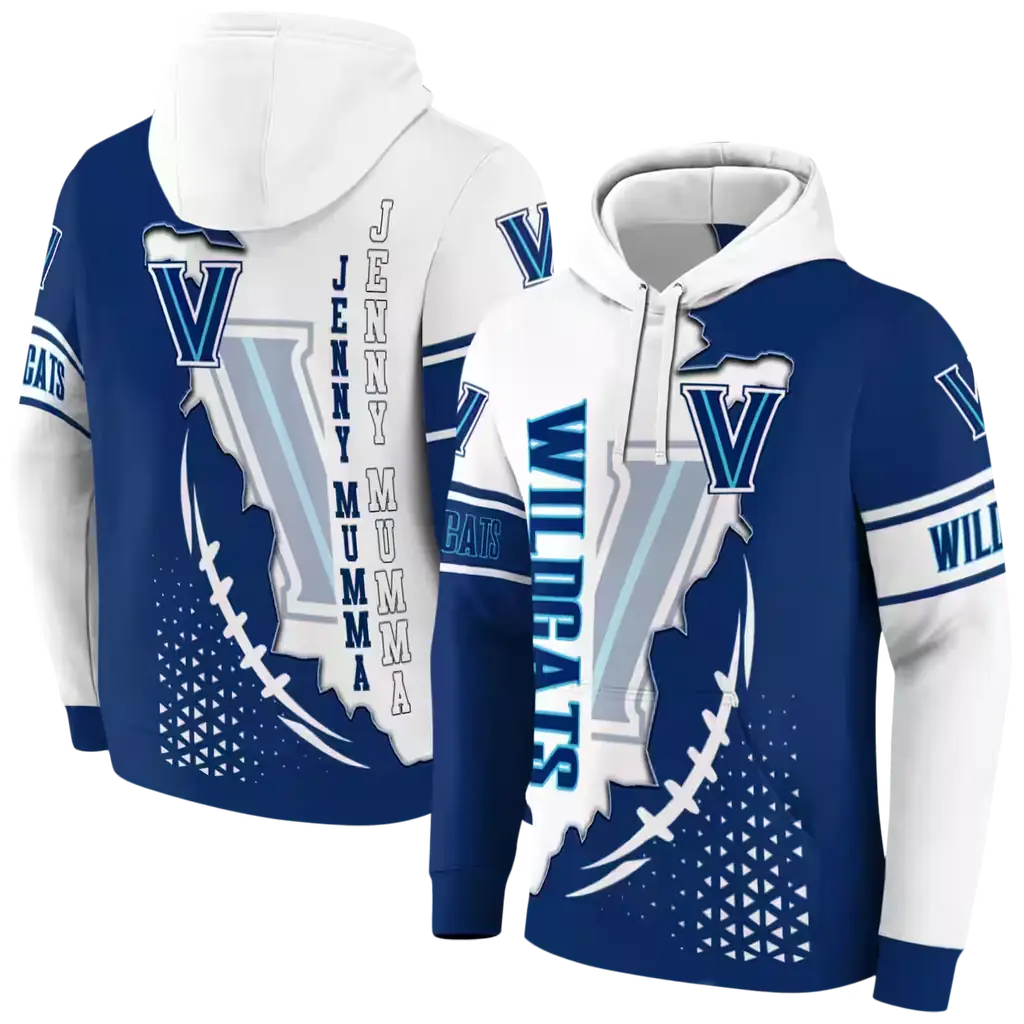 villanova wildcats triangular pattern navy white hoodie fashion forward villanova wildcats triangular pattern navy white hoodie fashion forward
