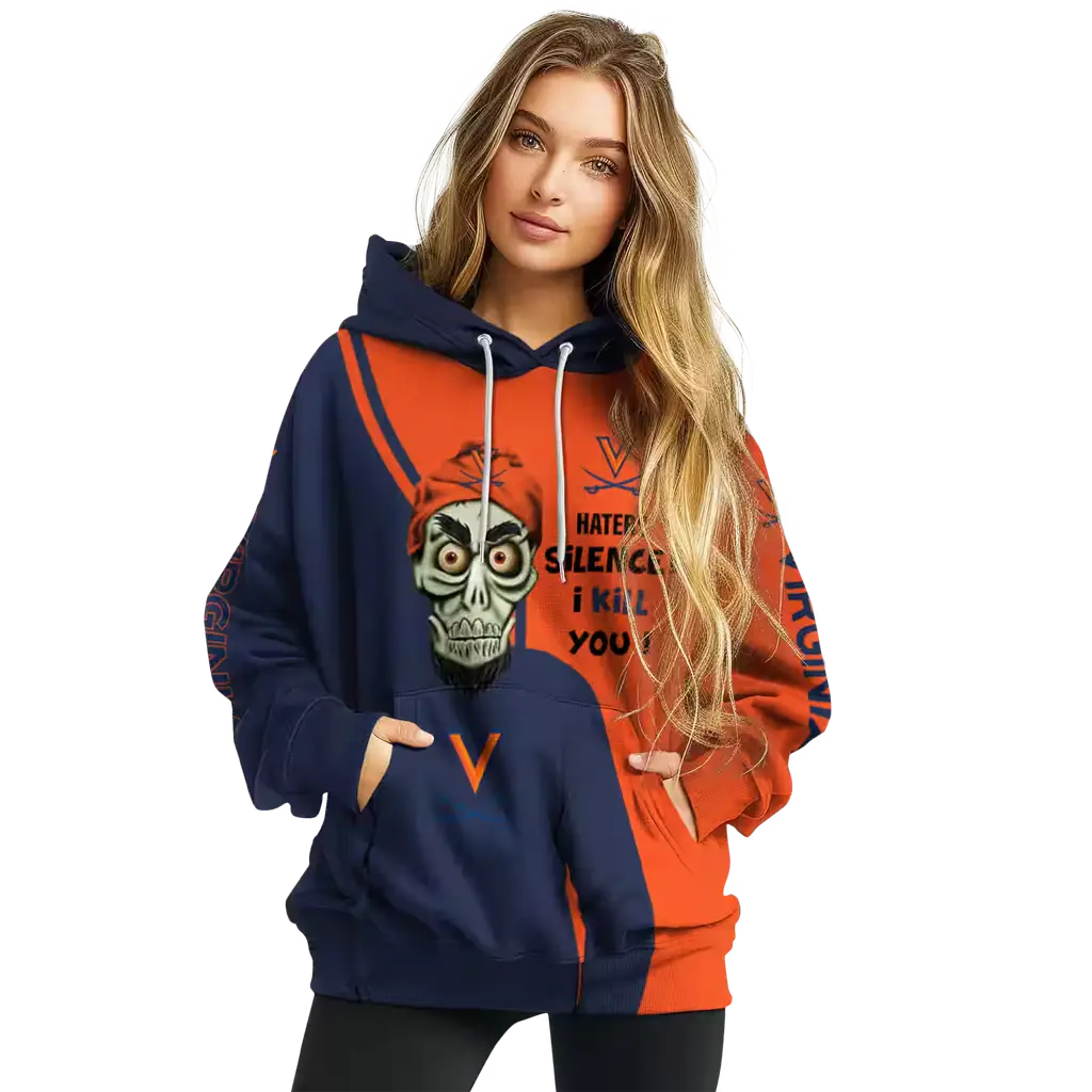 virginia cavaliers achmed skull blue hoodie high quality virginia cavaliers achmed skull blue hoodie high quality