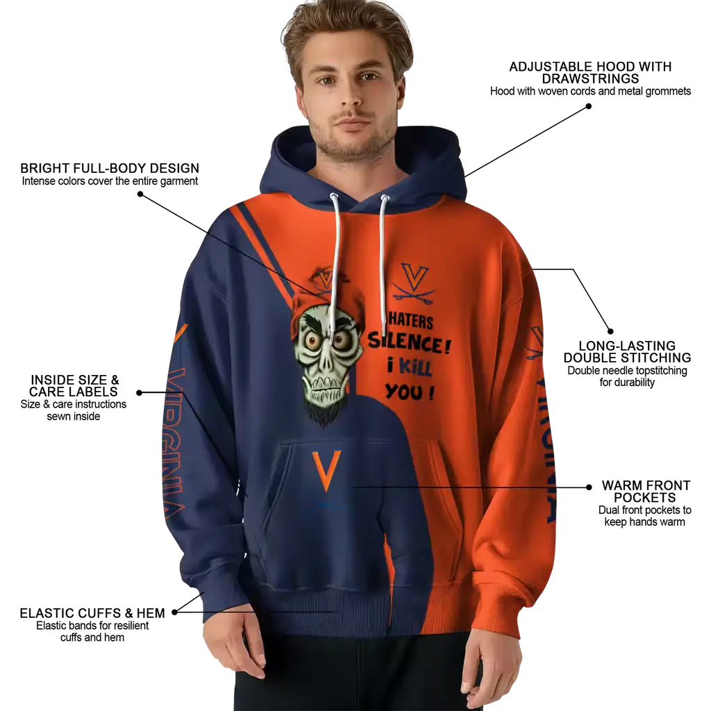 virginia cavaliers achmed skull blue hoodie latest model virginia cavaliers achmed skull blue hoodie latest model