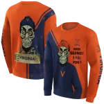 virginia cavaliers achmed skull blue hoodie best selling