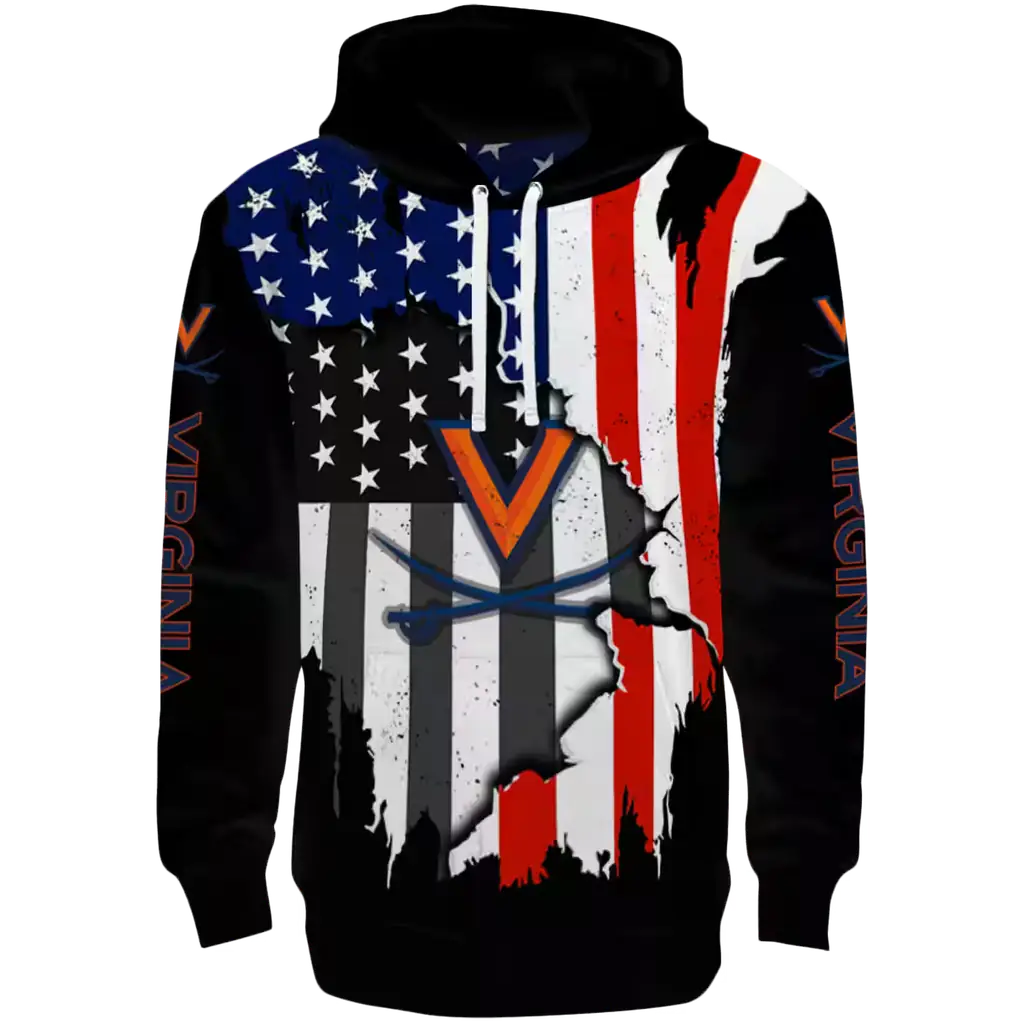virginia cavaliers american pride black hoodie best selling virginia cavaliers american pride black hoodie best selling