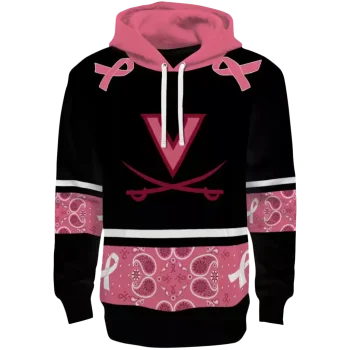 virginia cavaliers awareness ribbon black pink hoodie best selling