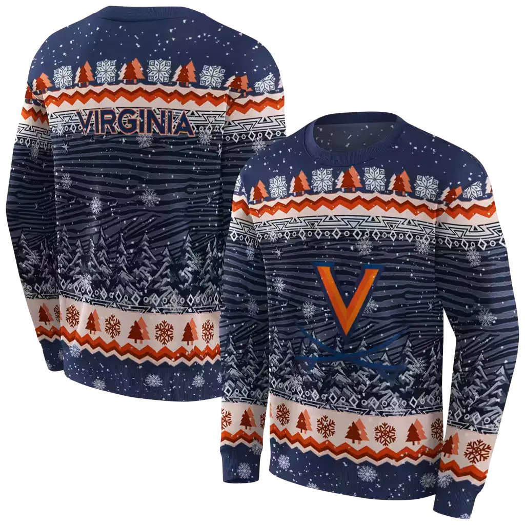 virginia cavaliers christmas trees blue hoodie premium grade virginia cavaliers christmas trees blue hoodie premium grade