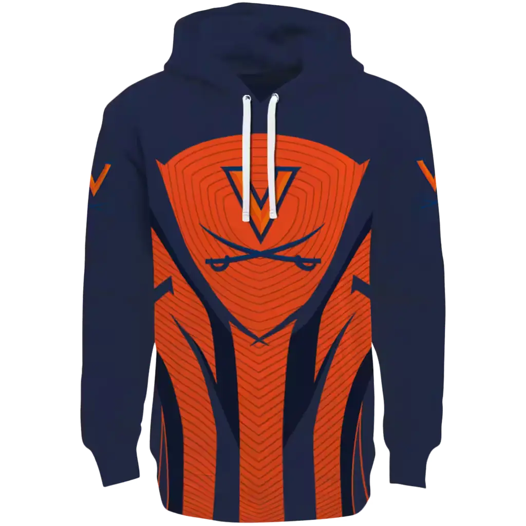 virginia cavaliers concentric lines blue black hoodie best selling virginia cavaliers concentric lines blue black hoodie best selling