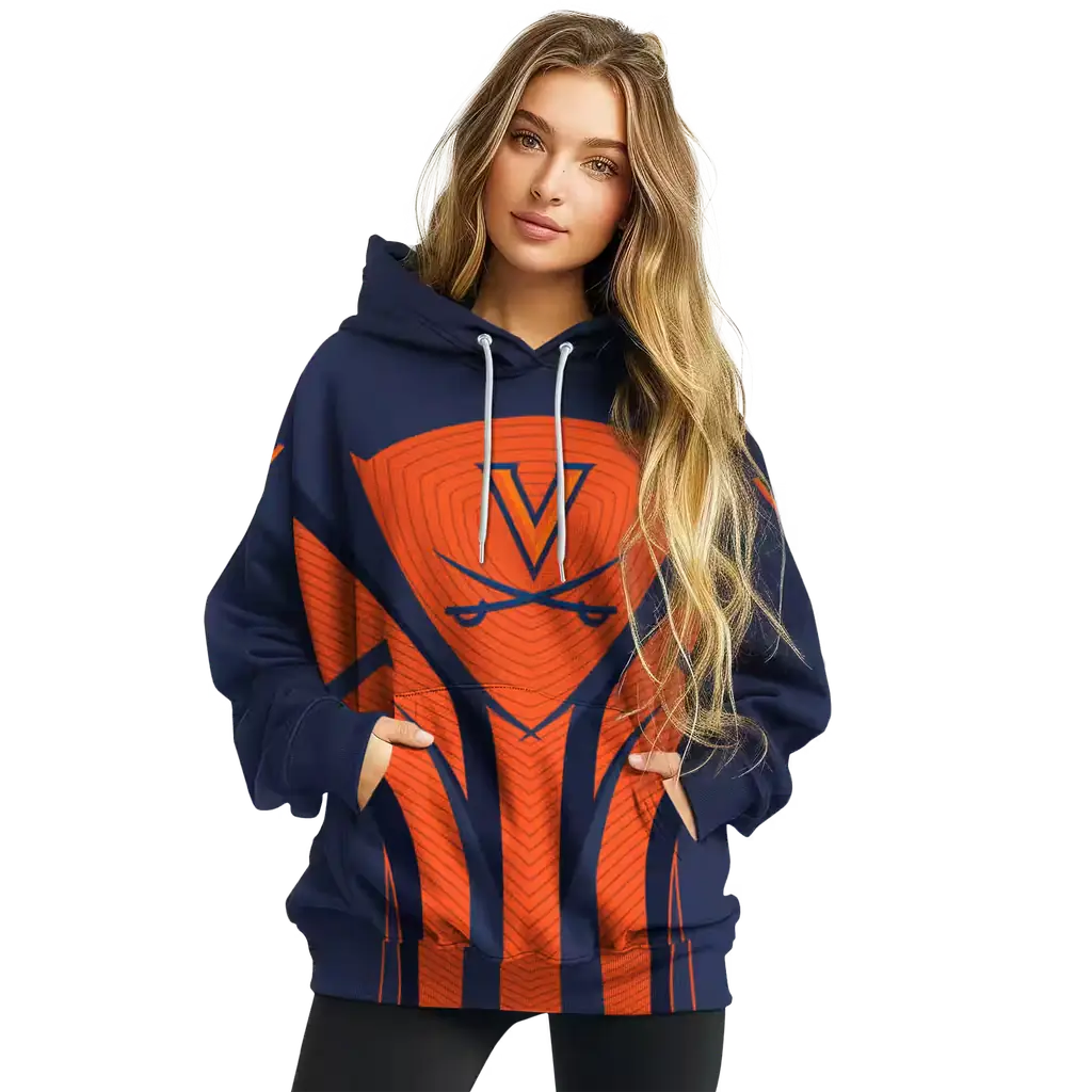 virginia cavaliers concentric lines blue black hoodie high quality virginia cavaliers concentric lines blue black hoodie high quality