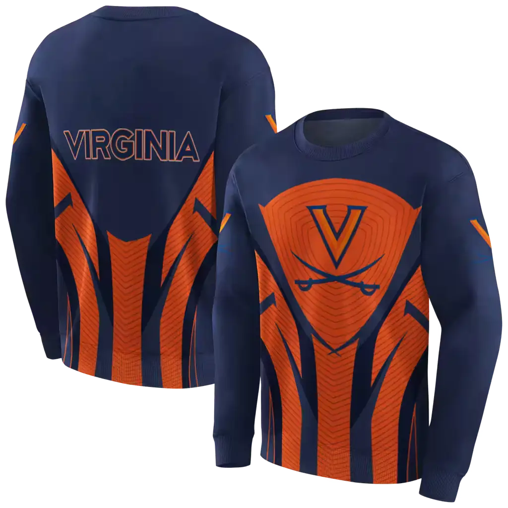 virginia cavaliers concentric lines blue black hoodie premium grade virginia cavaliers concentric lines blue black hoodie premium grade