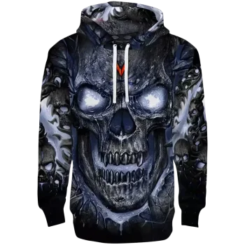 virginia cavaliers demonic skull blue black hoodie best selling