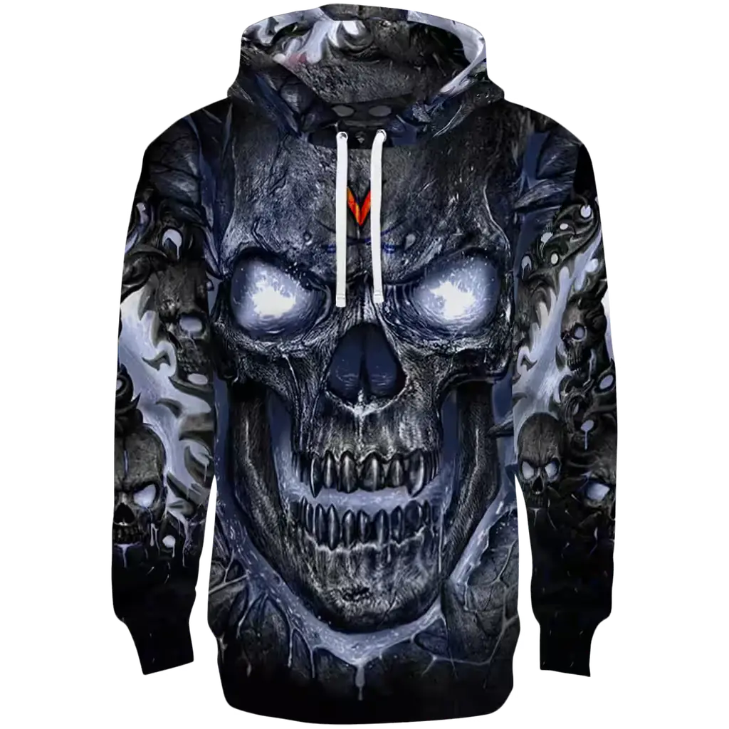 virginia cavaliers demonic skull blue black hoodie best selling virginia cavaliers demonic skull blue black hoodie best selling