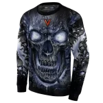 virginia cavaliers demonic skull blue black hoodie best selling