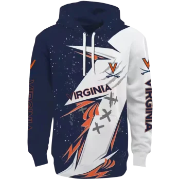 virginia cavaliers dynamic slash blue white hoodie best selling