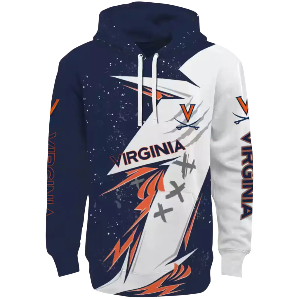virginia cavaliers dynamic slash blue white hoodie best selling virginia cavaliers dynamic slash blue white hoodie best selling