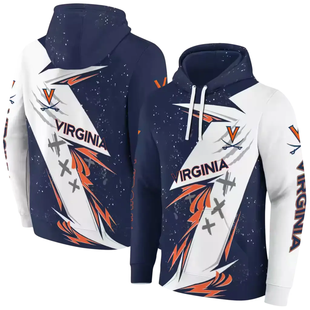 virginia cavaliers dynamic slash blue white hoodie fashion forward virginia cavaliers dynamic slash blue white hoodie fashion forward