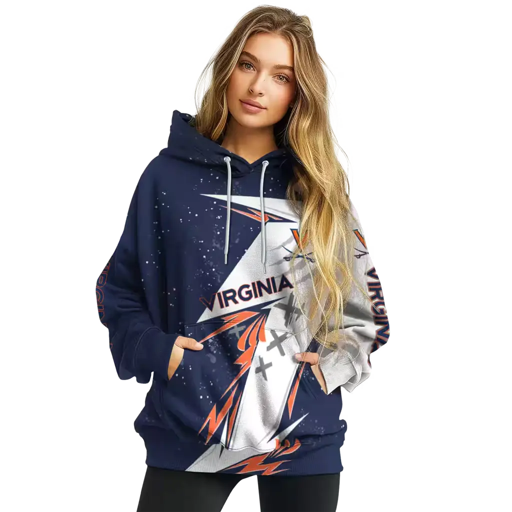 virginia cavaliers dynamic slash blue white hoodie high quality virginia cavaliers dynamic slash blue white hoodie high quality