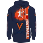virginia cavaliers football heartbeat blue hoodie best selling