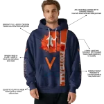virginia cavaliers football heartbeat blue hoodie best selling
