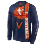 virginia cavaliers football heartbeat blue hoodie best selling