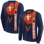 virginia cavaliers football heartbeat blue hoodie best selling