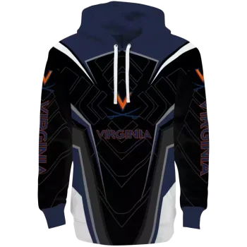 virginia cavaliers futuristic pattern blue black hoodie best selling