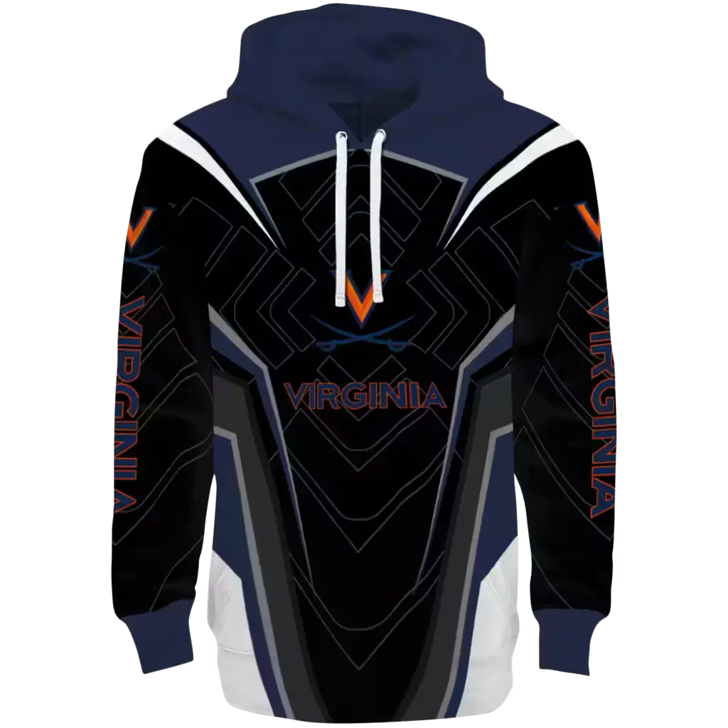 virginia cavaliers futuristic pattern blue black hoodie best selling virginia cavaliers futuristic pattern blue black hoodie best selling