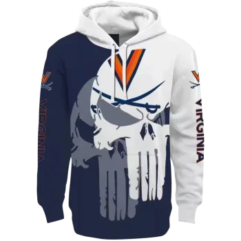 virginia cavaliers graphic punisher blue white hoodie best selling