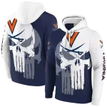 virginia cavaliers graphic punisher blue white hoodie best selling