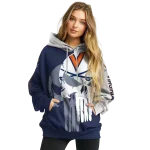 virginia cavaliers graphic punisher blue white hoodie best selling