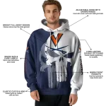virginia cavaliers graphic punisher blue white hoodie best selling