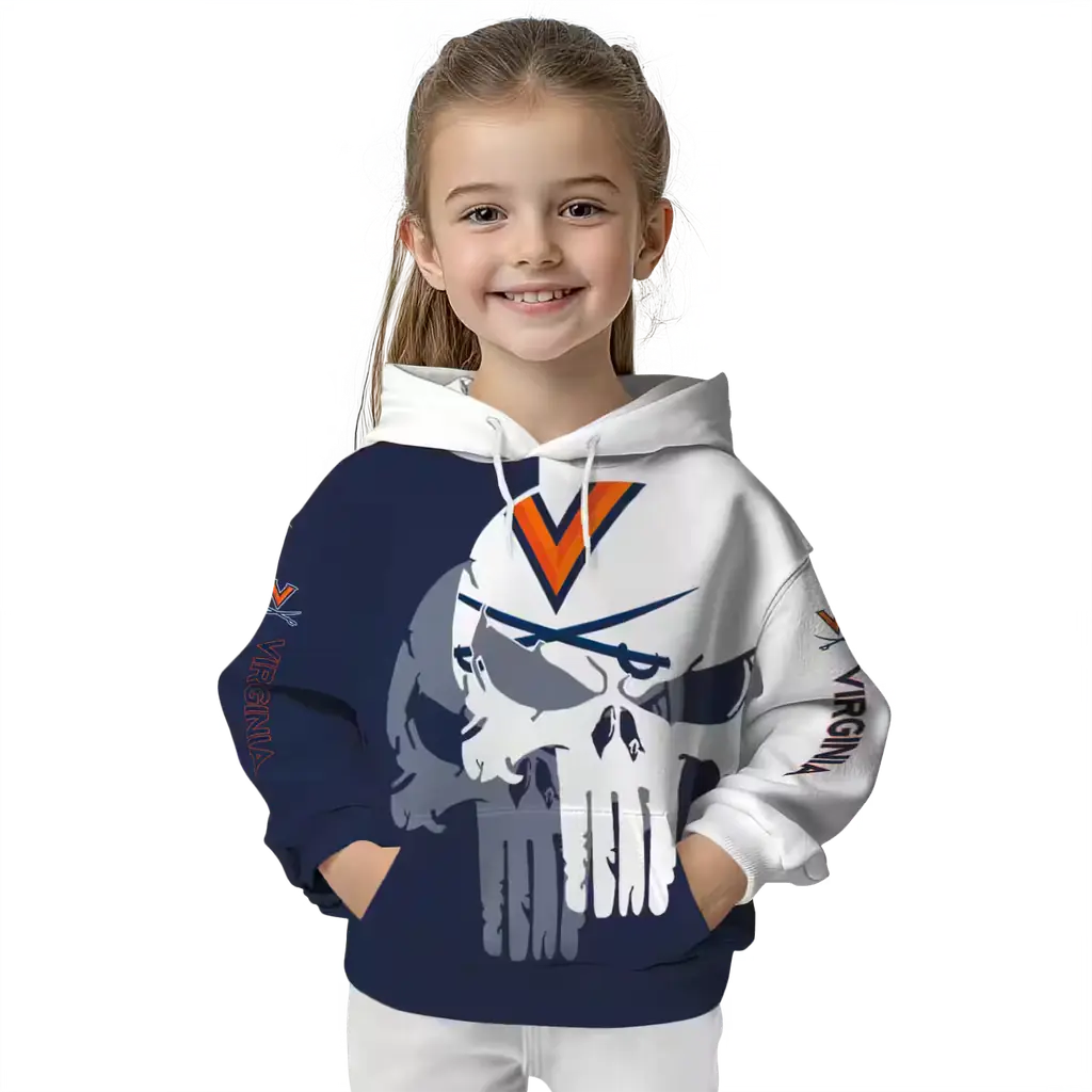 virginia cavaliers graphic punisher blue white hoodie top rated virginia cavaliers graphic punisher blue white hoodie top rated