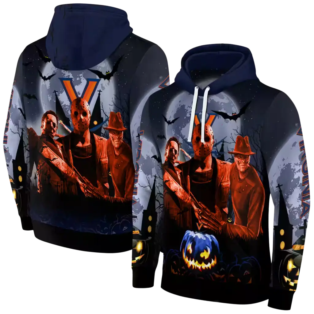 virginia cavaliers halloween vibes blue black hoodie fashion forward virginia cavaliers halloween vibes blue black hoodie fashion forward