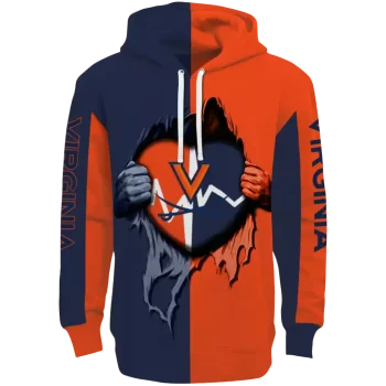 virginia cavaliers heartbeat graphic blue hoodie best selling