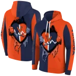 virginia cavaliers heartbeat graphic blue hoodie best selling