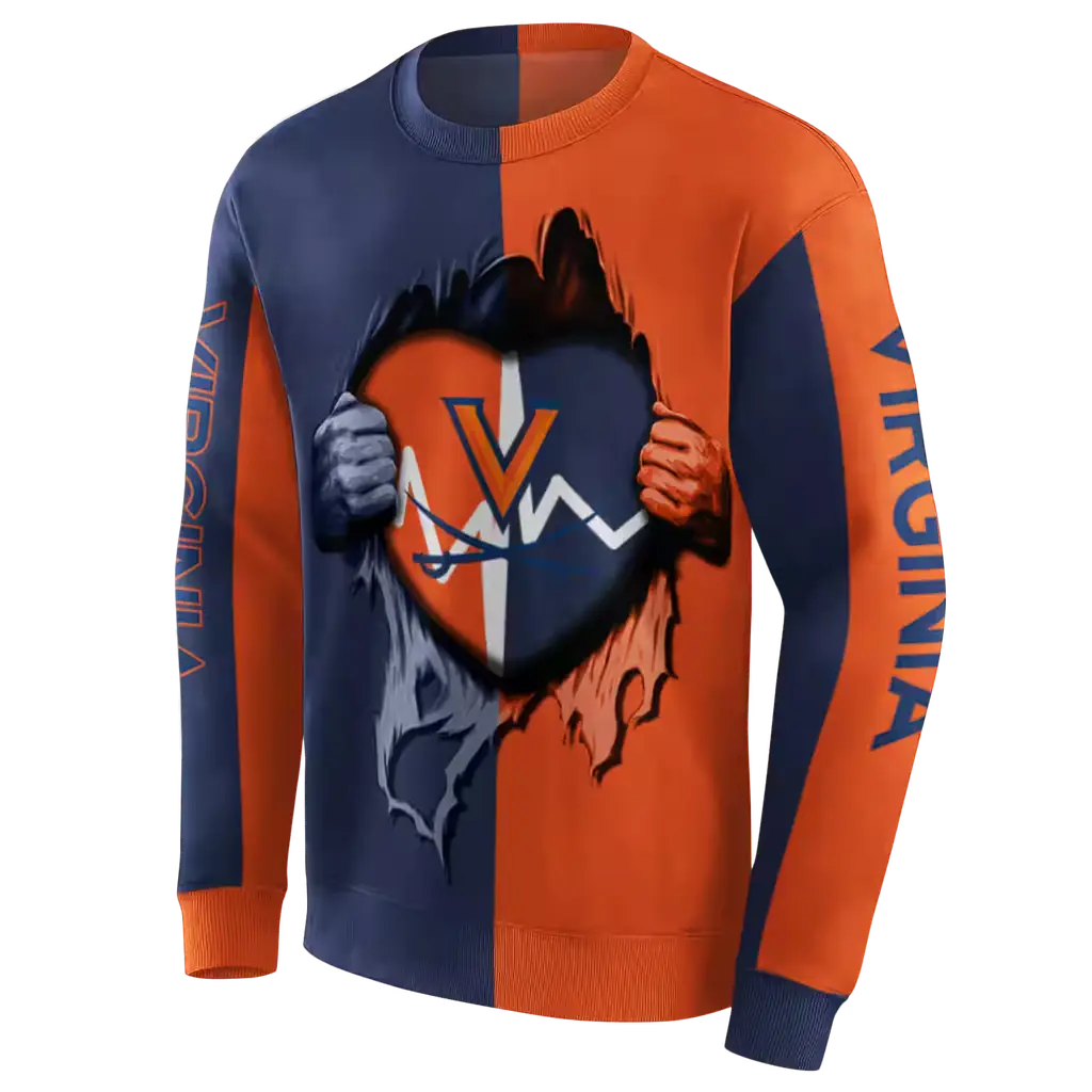 virginia cavaliers heartbeat graphic blue hoodie new arrival virginia cavaliers heartbeat graphic blue hoodie new arrival