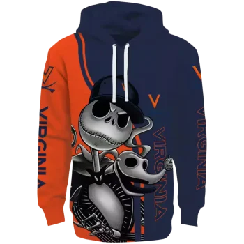 virginia cavaliers jack skellington blue hoodie best selling