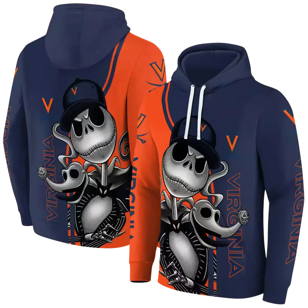 virginia cavaliers jack skellington blue hoodie fashion forward virginia cavaliers jack skellington blue hoodie fashion forward