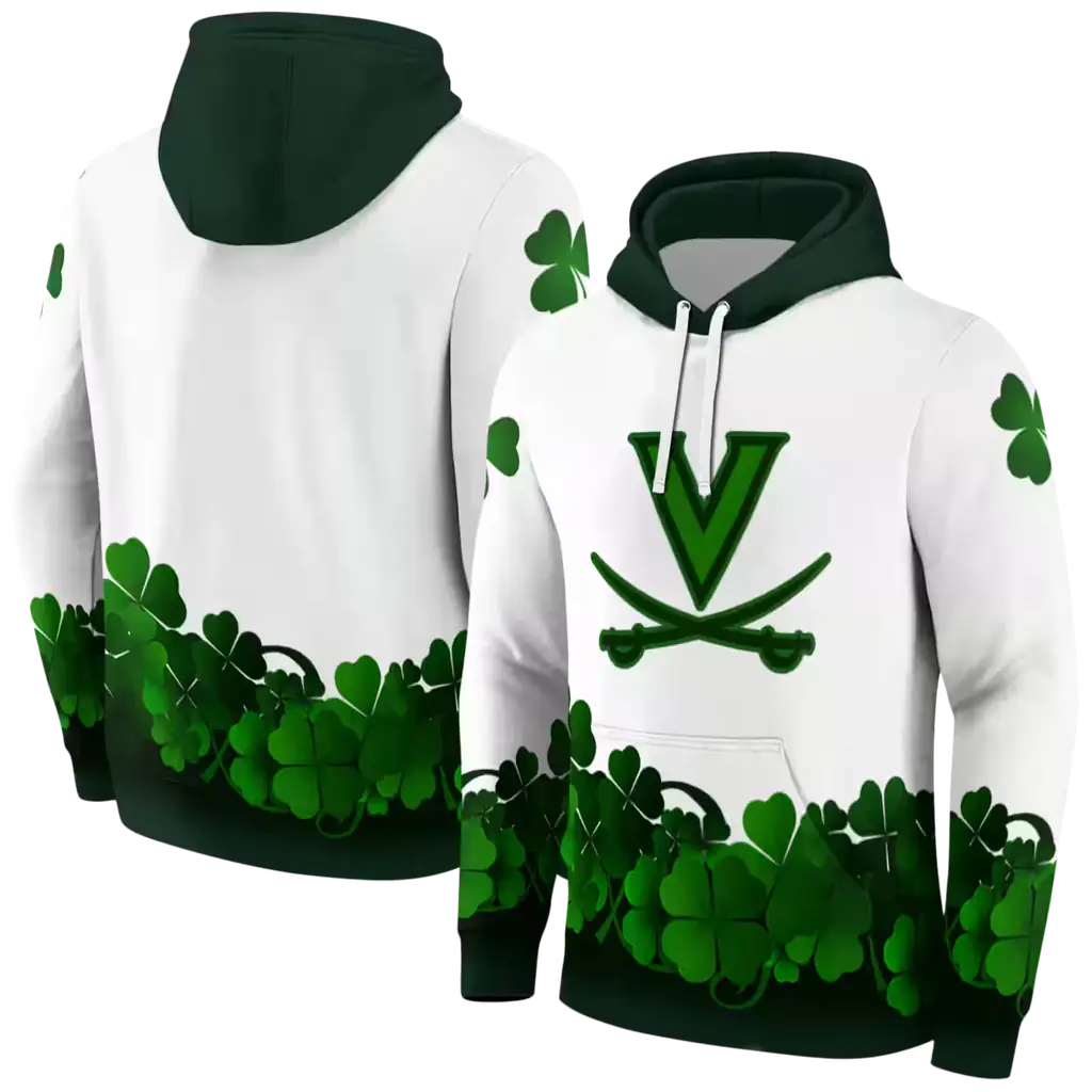 virginia cavaliers lucky motif white green hoodie fashion forward virginia cavaliers lucky motif white green hoodie fashion forward