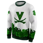 virginia cavaliers lucky motif white green hoodie best selling